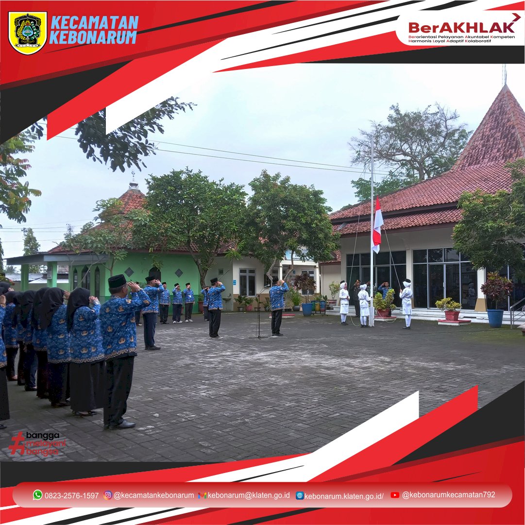 Upacara Peringatan Hari Kebangkitan Nasional ke-117 Digelar Khidmat di Halaman Kecamatan Kebonarum