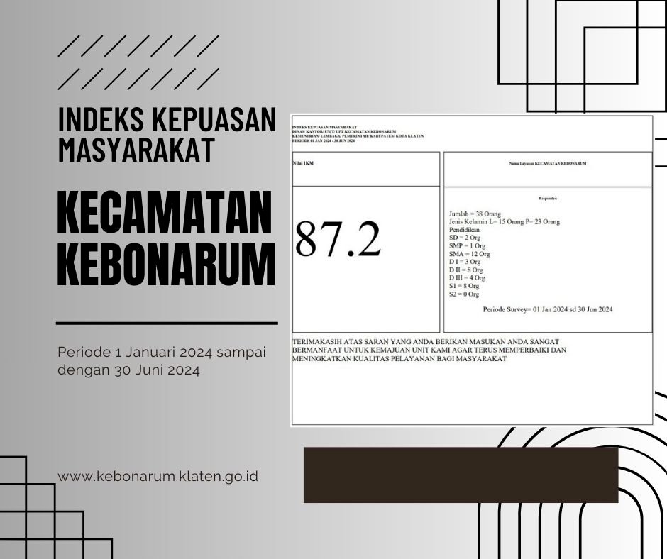 INDEKS KEPUASAN MASYARAKAT SEMESTER I TAHUN 2024
