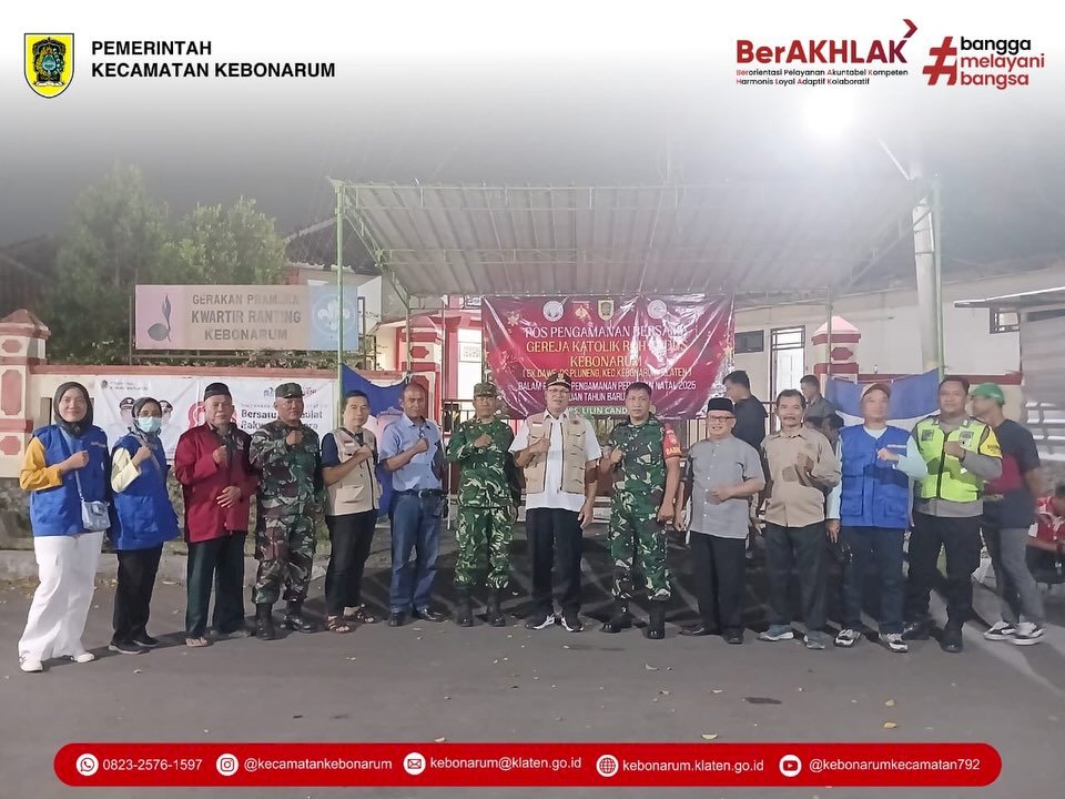 Pastikan Keamanan Malam Natal, Pemerintah Kecamatan Kebonarum dan FKUB Pantau Gereja-Gereja Lokal